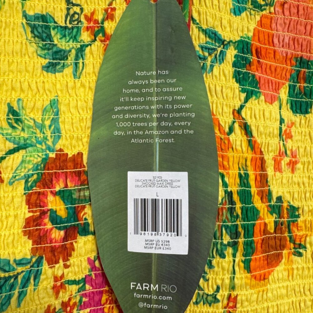 *NEW* FARM RIO Yellow Fruit Halter Maxi Dress - Picture 3 of 5